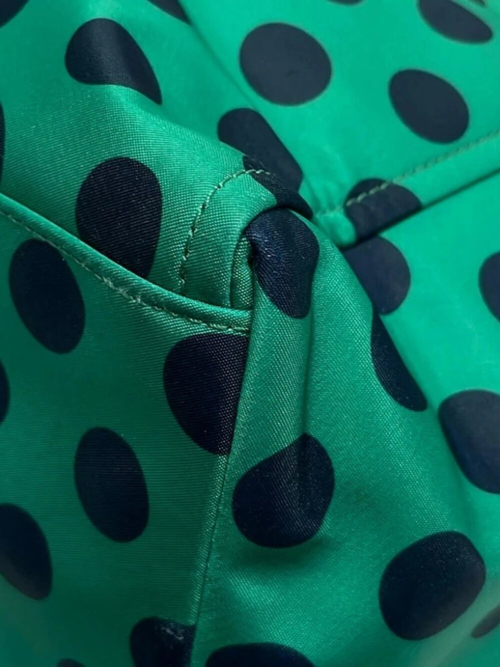 Kate spade Chelsea Tote Green Dark Navy Nylon Leather Tote Bag - Picture 7 of 9